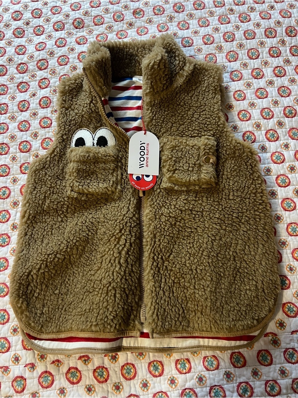 NWT Woody x Anne Kurris - Unisex Teddy Fleece Belgium Kid’s Vest size 10